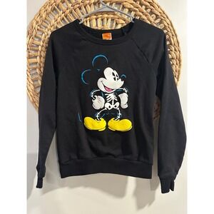 Disney Mickey Mouse Skeleton Halloween Sweatshirt Black Kids Medium JT20817